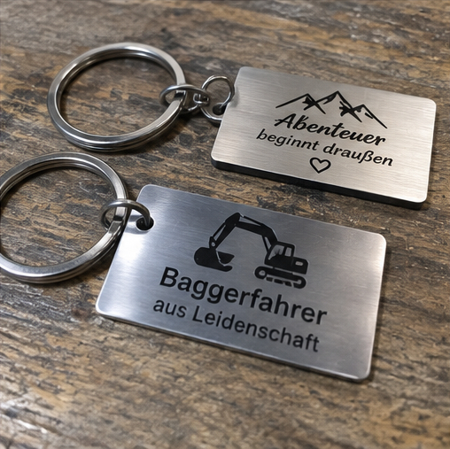 Metallschlüsselanhänger mit individueller Lasergravur